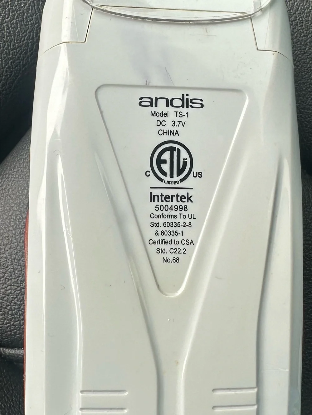 Andis White and Red Cordless Trimmer Body